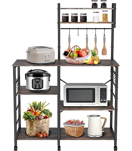 Amazon.co.jp: FaitLux キッチンラック スライド式棚板 レンジ