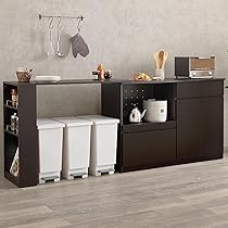 Amazon.co.jp: 萩原 キッチンカウンター 伸縮式 ワイド 食器棚 レンジ