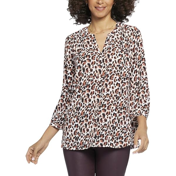 BCBGeneration Women's Square Neck Top - 3/4 Sleeve, Flowy Striped Blouse, Loose Fit