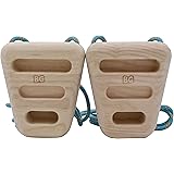 BG Climbing The Only Double Sided Wood Rock Climbing Rock Rings | Compact & Portable Hangboard for Training | Home Equipment 