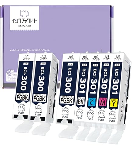 Amazon.co.jp: インクファクトリー BCI-301 BCI-300 5色セット
