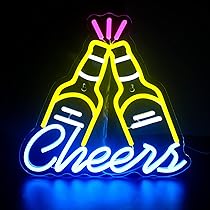 17×14インチ　看板　居酒屋　ガラスネオンサイン　ビール　beer 乾杯 17×14インチ 看板 居酒屋 ガラスネオンサイン ビール be