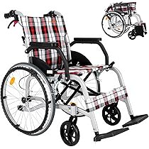 折りたたみ式介助用車椅子 オレンジとホワイト 車椅子介助式