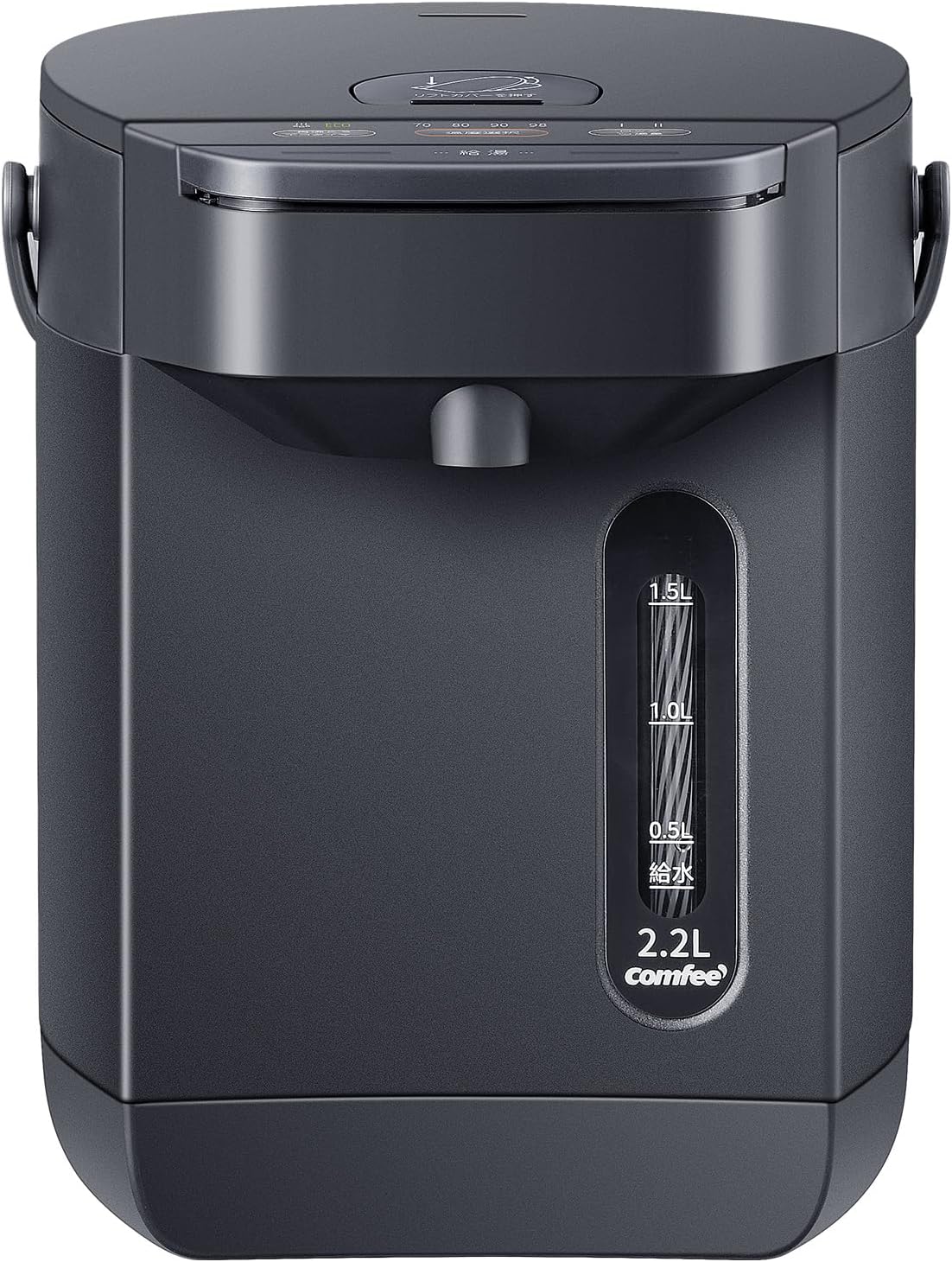 COMFEE' 電気ポット 電動お湯ポット 2.2L マイコン 保温温度調整 安全ロック 湯量選択 機能 省エネ インディゴグレー
