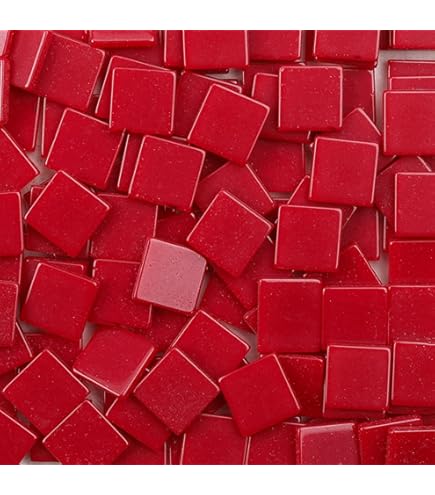 Mosaic Tiles Squares Deep Red Crystal Mosaic Glass Tile For Crafts Bulk DIY Picture Frames Handmade Jewelry Coasters Art Material Decoration,1x1cm,100
