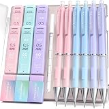 Four Candies 0.5 mm シャープペンシルセット - 6本のかわいい鉛筆と360本のHB&2B芯リフィル、3本のパステル消しゴムと9本の消しゴムリフィル、学生のための審美的な学用品。
