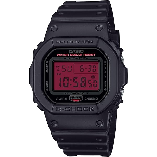 Amazon.co.jp: カシオ G-Shock ブラックレジン レッド アナログ