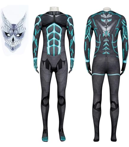 Amazon.co.jp: 怪獣8号 コスプレ衣装セット 連体タイツ 戦闘服 マスク