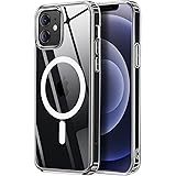 【米軍規格・MagSafe対応】Gtsoho iPhone 12 / 12 Pro 用 ケース 透明 マグネット搭載 耐衝撃 クリスタル透光 黄ばみなし ストラップホール付き マグセーフ対応 ワイアレス充電対応 透明な