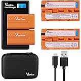 Vemico NP-F550/ NP-F570バッテリー セット NP-F550/F750/F960/FM50/70/90/ 2個互換バッテリー 大容量3000mAh LCD付き充電器 対応機種 NP-F530/ NP-F550 /NP-F570/ 
