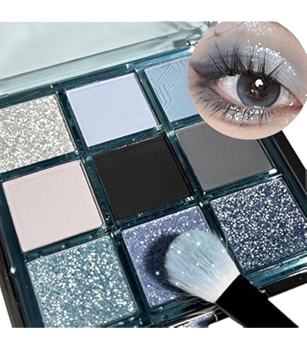 Amazon.co.jp: スモーキーアイシャドウパレット 9 色ブラックシルバー