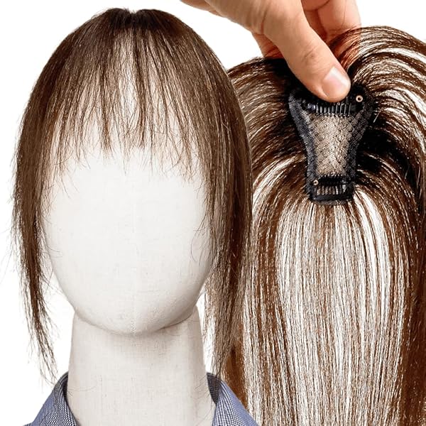Amazon.co.jp: 前髪 部分ウィッグ つむじ 100%人毛 ヘアピース 自然