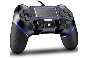 P4 コントローラー 有線 プレステ4 ゲームパッド USB接続 システム対応 人間工学 二重振動 重力感応 機能搭載 高耐久ボタン プレステ4 Pro/Slim P3 Win7/8/10対応 日本語説明書付き