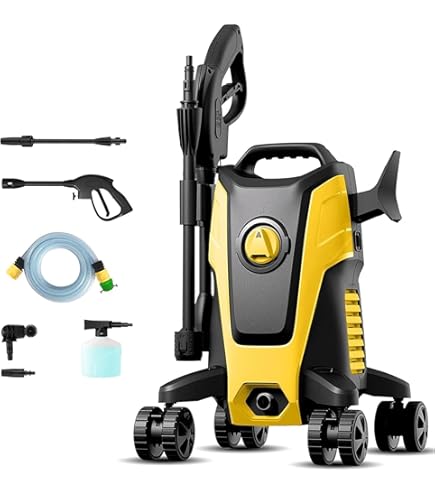 Amazon | 1600W 電動高圧洗浄機 ジンバルノズル付き 最大吐出圧力14MPa