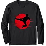 空手シャドウ柔道武術日本カンフーテコンドー 長袖Tシャツ
