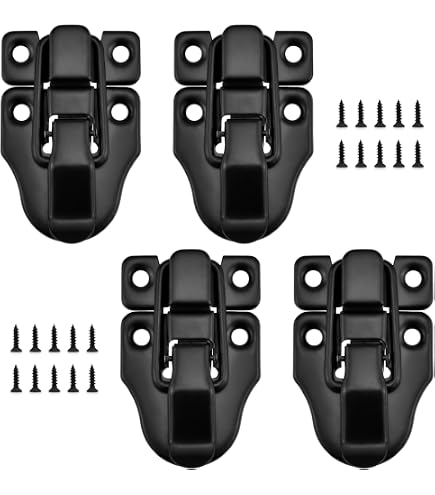 4-Pack Antique Bronze Chest Latches – Vintage Hasp Latch Hardware With Screws For Trunks, Toolboxes & Cabinets