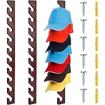 Amazon｜BBTO 木製ハットラック 3個パック 野球帽 壁取り付け式