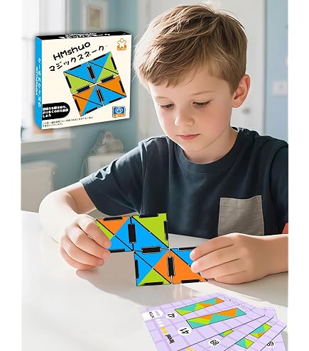 Amazon | 大型スネークキューブパズル フィジェット感覚玩具 鮮やかな
