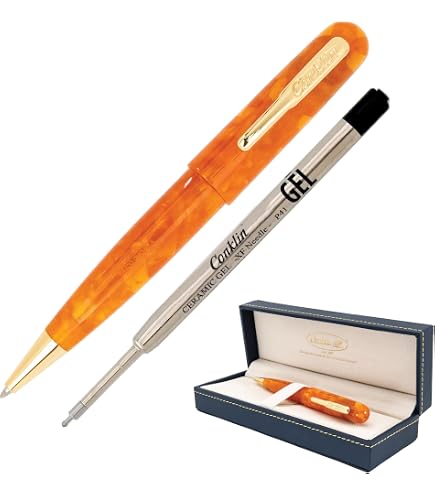 Amazon | Conklin Stylograph モザイクボールペン イエロー/ブルー 18K