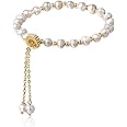 Cowlyn Pearl Bracelet Chain Link Baroque Culture Bossimi 14K Gold Filled Adjustable Fashion Valentine Charm Dainty Handmade J