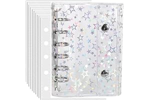 シール帳 A7 バインダー 女の子 はがせる 透明ファイル ボンボンドロップシール対応 バインダー＆シール台紙 3層構造 (A7 +星柄)