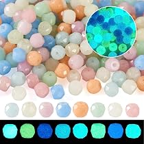 Amazon | Beadthoven 夜光石ビーズ ラウンドビーズ 4x3.5mm 約200個/箱 