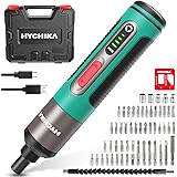 電動ドライバー HYCHIKA 充電式ドライバー 手動兼用ペン型ドライバーセット トルク調整 正逆回転切替 4つLEDライト付き 3.6V 2.0Ah USB Type-C充電 着磁器 フレキシブルシャフト 豊かな付属品 DIY家具組立 コードレス 