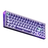 MelGeek REAL67 有線65%磁気スイッチゲーミングキーボード US配列 ラピッドトリガー&スナップタップ 0.01mm単位アクチュエーション調整 5層静音設計 ホットスワップ 1600万色RGB HIVEカスタム マルチOS対応 (透明パープル)