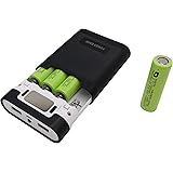 HappyGO モバイルバッテリー 大容量 18650リチウム電池付き 充電器 セット 小型 軽量 2USBポート スマホ携帯バッテリー 多重保護 2A急速充電【PSE認証済】DC170 (8000mah)