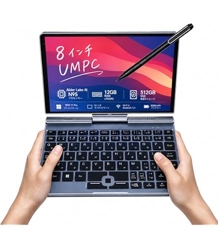 8インチ UMPC HDタッチスクリーン ポータブル 2-in-1 コンパクトPC Win
