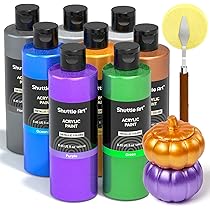 Amazon | Shuttle Art アクリル絵の具 メタリックカラー 8色 250ml 大