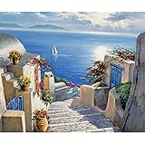 Pretty Jolly DIY 5d Diamond Art Painting Kits for Adults Full Drill Diamond Dots Painting by Number Kits Santorini Sunrise Cr