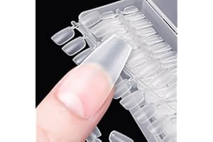 COLORBIRD ネイルチップ 超薄 ショート クリア サンディング 自然なフィット感 つけ爪 (バレリーナM, 300pcs)