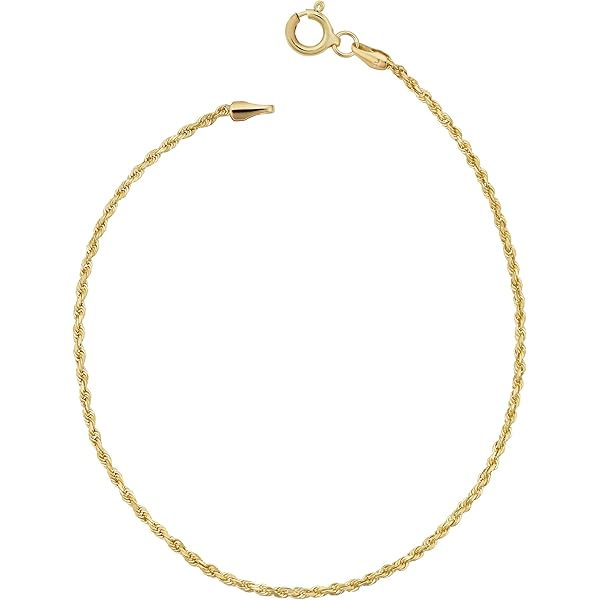 オーバルリンク アンクレット Amazon | Kooljewelry 10K イエローゴールド フラット オーバル