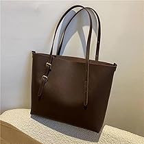 トートバッグ手提げバッグハンドバッグビジネスパック　合皮バッグブラウン2点セット 71eXdlBw1lL._AC_UL210_SR210,