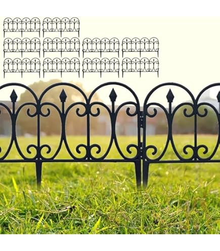☆ガーデンフェンス アイアンフェンス 10枚セット ブラック 防錆 植物 Amazon | ガーデンフェンス アイアンフェンス 10枚セット ブラック 防