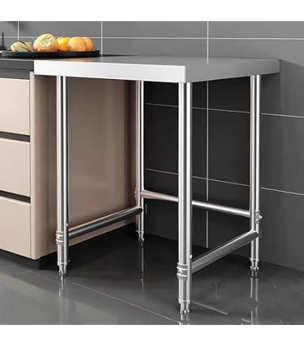 Amazon.co.jp: 作業台キッチン作業台ステンレス調理台 オープン収納耐