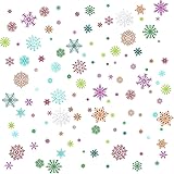 Maydahui ウォールステッカー カラフル スノーフレーク 雪の結晶 クリスマス おしゃれ 壁紙 シール 壁飾り ステッカー 剥がせる ウォールペーパー シール式 ポスター かわいい アート ウォールデコ ウォール 装飾 DIY ウォールシール