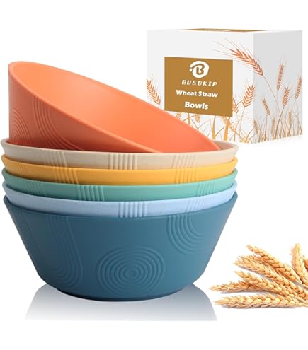 Wheat Straw Dishes Wrova Wheat Straw Snack Bowls - 10oz Set Of 8 Unbreakable Dessert Bowls In White 10oz Microwave Safe Bowls