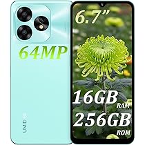 Amazon | UMIDIGI A15 SIMフリー スマホ 本体 16GB RAM+256GB ROM 1TB