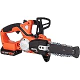 ブラックアンドデッカー コードレス チェーンソー 20cm DIY 電動工具 切断工具 軽量 静か 18V 2.0Ah バッテリー 2個付き GKC1820L2N