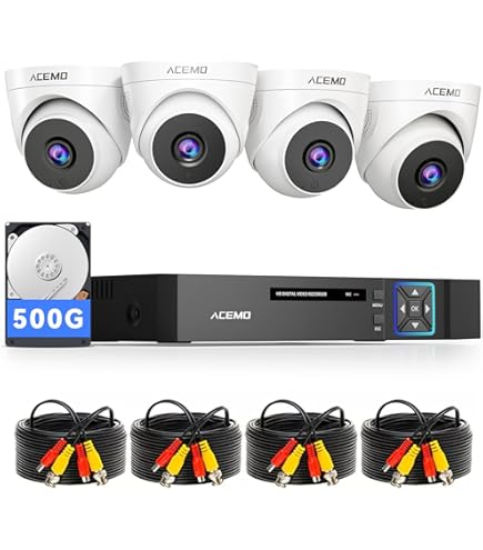 Amazon.co.jp: 【金属外殻・5年保証】ACEMO 防犯カメラ 屋外 有線 4台