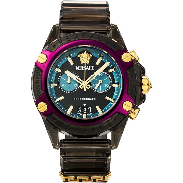 Amazon | [ヴェルサーチェ] 腕時計 Watch CHRONO ACTIVE ブルー 文字盤