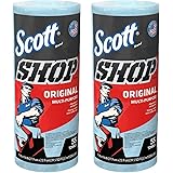 コストコ スコット ショップタオル ブルー 55枚 x 2 ロール COSTCO + lollolマイクロファイバークロス(商標登録済)