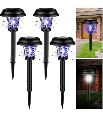 Amazon.co.jp: 電撃殺虫器 ソーラー充電式 電撃殺虫灯 殺虫ライト