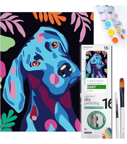 Splat Planet Tijger Schilderen op Nummer Ingelijst - Fluorescerende Neonverf, Kleuren op Nummer voor Kunst aan de Muur - Canvas Kit