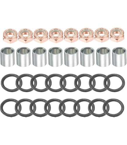 スケボー　トラック　ベアリング　ベアリングオイル　ナット　スケートボード Amazon | PATIKIL スケボーロックナットセット 2セット 5/16 スケート