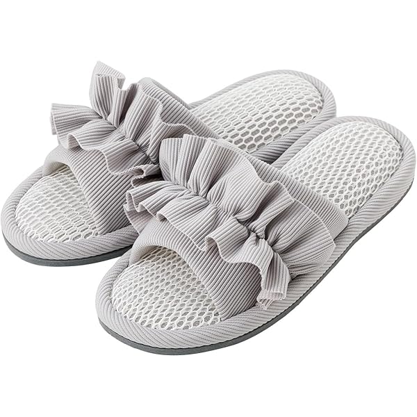 フリースダブルストラップスリッパ グレー フリースダブルストラップスリッパ グレー フリースダブルストラップ