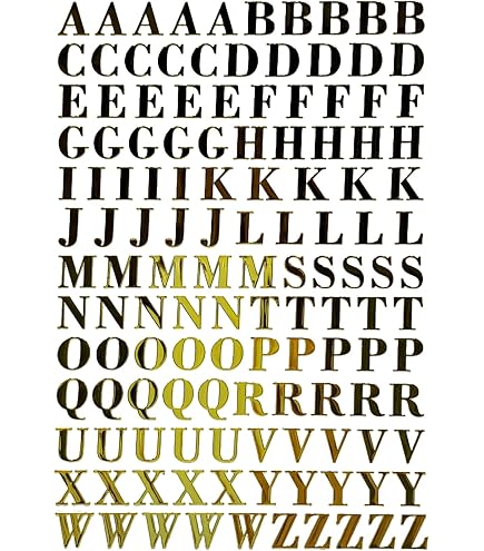 Amazon.co.jp: アルファベット 金[シールシート]グリッター文字シール