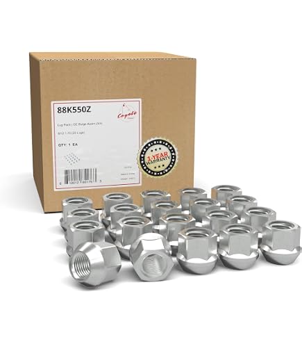 20 Chrome Lug Nuts – 12x1.5 Bulge Acorn 3/4" Head Closed End – 1.38" Tall